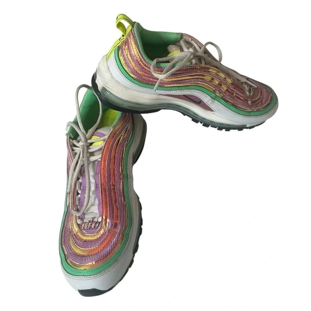 Nike AirMax 97 Neon Multi Colors Sneakers Shoes Size 9.5